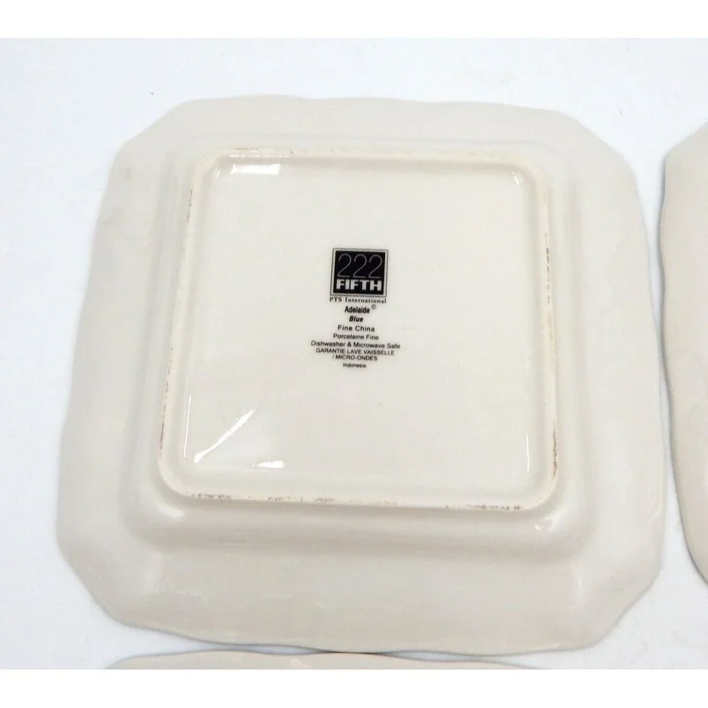 222 Fifth ADELAIDE Square Blue Dessert Butter Plate 6